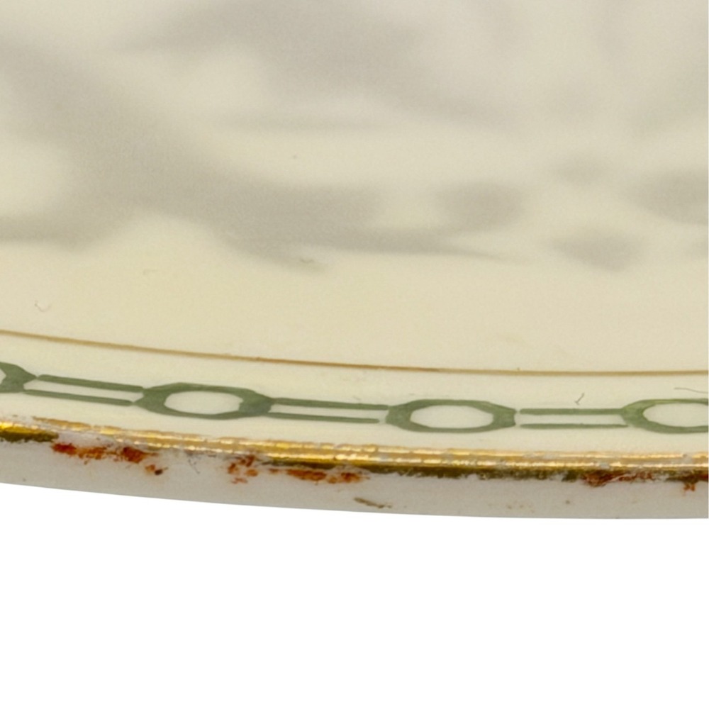 Antique German (K&L) Porcelain Handled Serving Platter Pink Roses Gold c.1910 - Picture 7 of 16